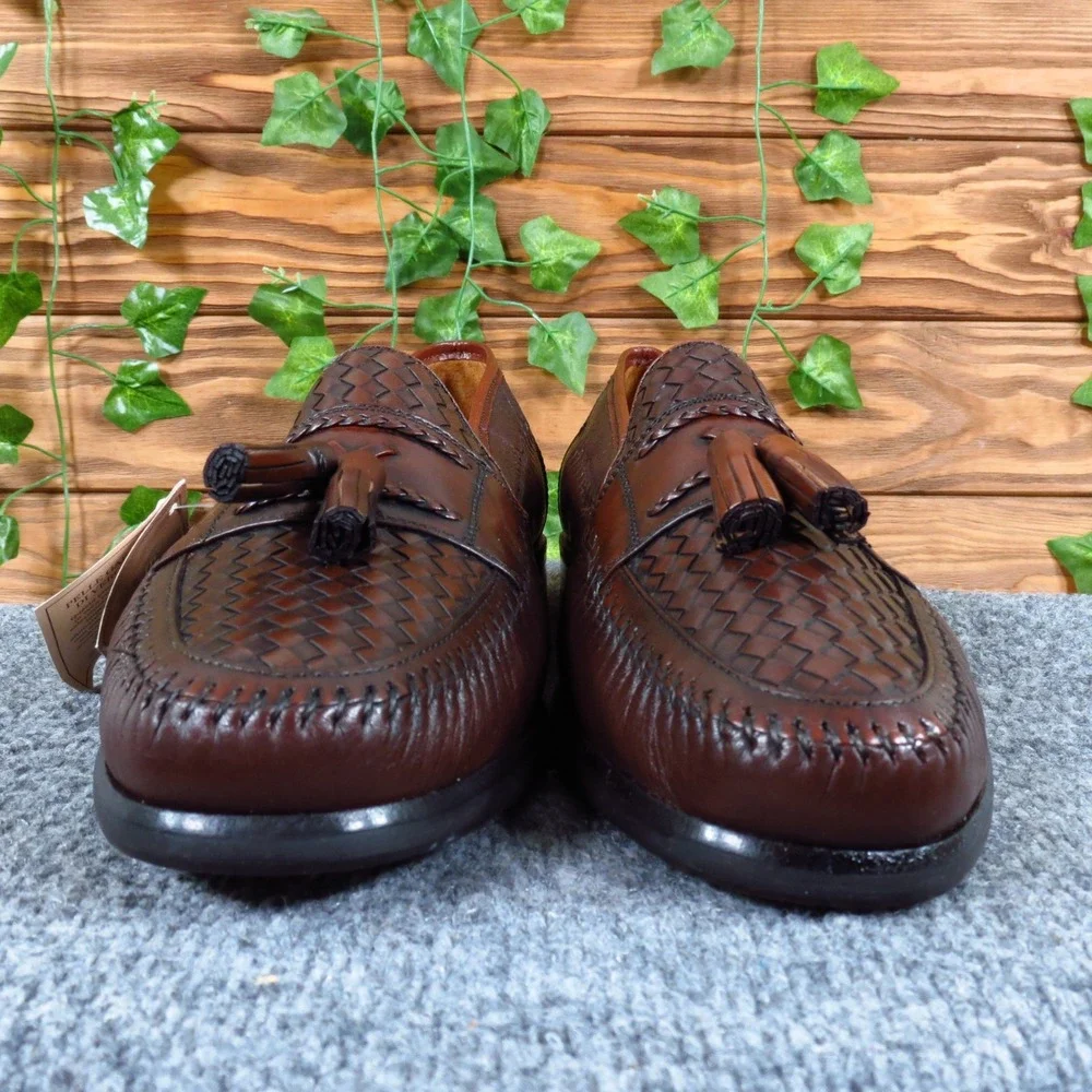 Brass Boot Arpel Mens Tassel Loafer Size 12 Dress Shoes Woven Brown Deerskin